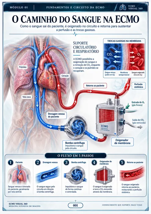 O caminho do sangue na ECMO